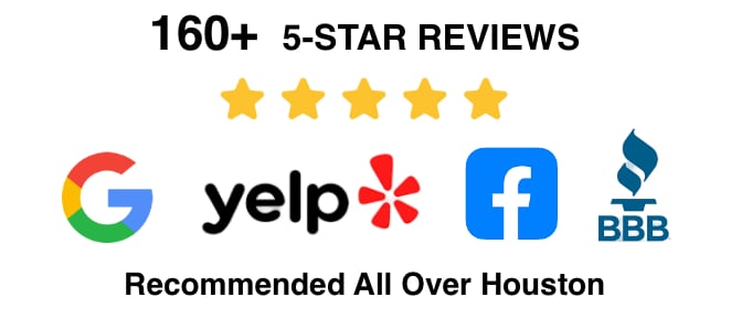 Image showing a display of over 160 five-star reviews for A&A GenPro